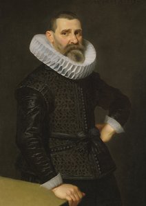 Retrato, de, um, cavalheiro, em, um, pretas, túnica, e, ruff